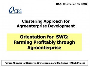 Clustering Approach for Agroenterprise Development - SlideServe
