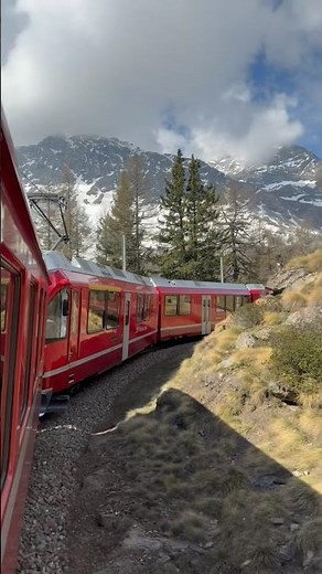 Crossing the Alps on the border between Italy and Switzerland is incredible aboard the #BerninaEx...