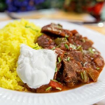 Beef Stew with Turmeric Rice