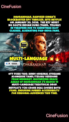 Dhurandhar OTT Miss Fixed? Jan 30 Multi-Language Bombshell 💥🔥 #dhurandharmovie #netflixindia