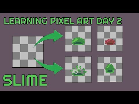 Pixel Art Beginner Journey (Day 2) - Creating and Animating a Cute Slime! 🎨✨ | Pixel Art Progress