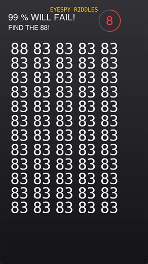 99% FAIL! Can you find the number 88 in 15 seconds? 🧐 #shorts #puzzle
