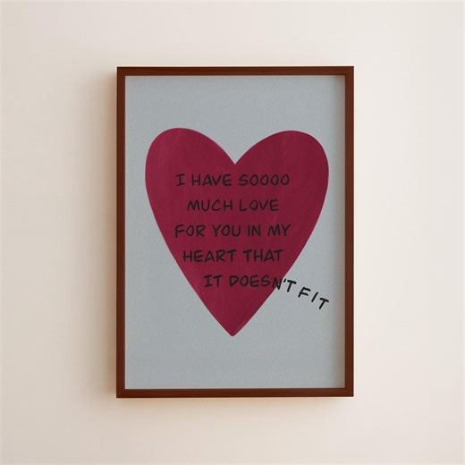 Love Quote Printable Art, Handwritten Heart Illustration, Valentine Printable Poster, (digital Download) - Etsy