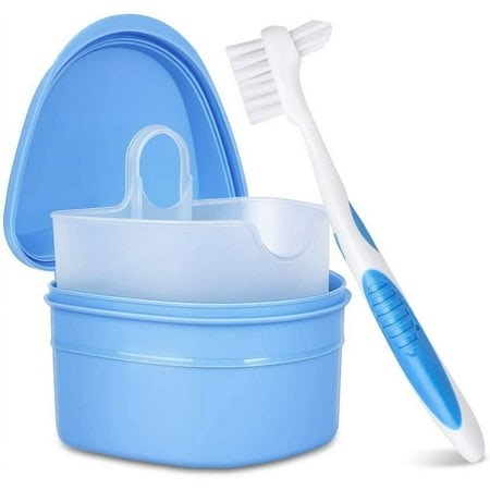 Denture Cleaning Set with Denture Brush, Denture Cup Box Tray - Walmart.ca