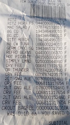 check your Walmart receipts every time!