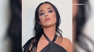 Katy Perry looks dazzling as she showcases black leather dress