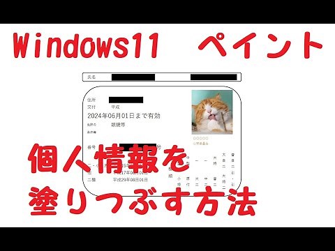 Windows11 ペイントの使い方/個人情報を塗りつぶす方法