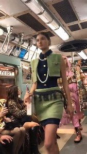 13K views · 440 reactions | “The subway’s the quintessential New York backdrop,” Moschino's creative director Jeremy Scott said backstage. Puffer jackets and baseball caps were super super-sized at Moschino's Pre-Fall 2020 runway show in New York. See every look here: vogue.uk/OAApFF | British Vogue | Facebook