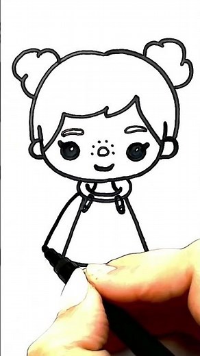 How to Draw a Cute Girl Toca Boca #drawing#tocaboca