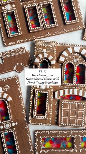 Jackelinne Bauer on Instagram: "✨TUTORIAL✨ the easiest window technique you didn’t know you needed. Level up your Gingerbread House with this easy hack! 1. Crush the hard candy into small pieces 2. Fill your previously baked Gingerbread window openings 3. Bake at 300°F for 7 minutes ✨HOT TIP: use a Silpat! Don’t use parchment paper, they WILL stick. #gingerbread #gingerbreadhouse #gingerbreadhouses #jackelinnepastry #tips"
