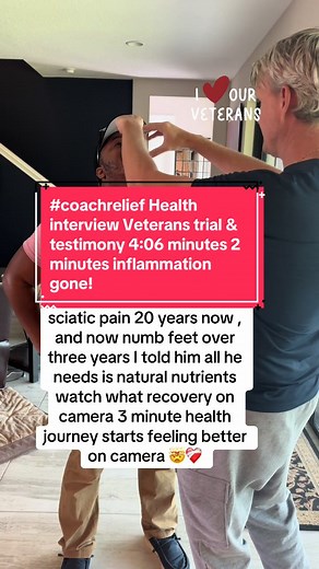 Helping a 20 year Veteran find a new balance to move forward today and not think about the anxiety of the past on Camera demonstration watch till end to see full transformation ❤️‍🩹💪🤯 #coachrelief #transformation #militarylife #sciaticarelief #footpain #circulation #paris2024 #inflammation #nootropics #tiktokviral