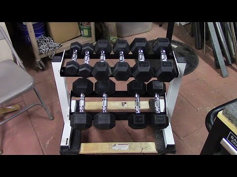 Unboxing, assembly, and review of CAP Barbell 150 Pound Coated Hex Dumbbell Set with 24-Inch Rack