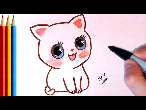 (fast-version) How to Draw Kitten (Super Cute Eyes) Step by Step Tutorial
