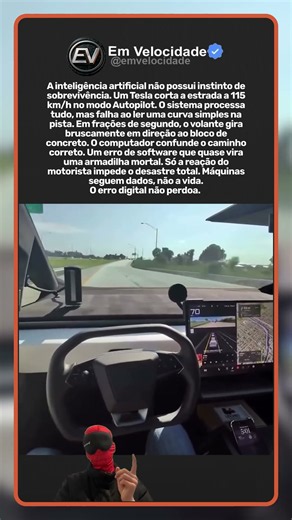 O Tesla tentou bater sozinho no modo Autopilot