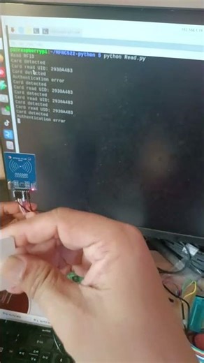 Test RFID MFRC522 RC522 Dengan Raspberry Pi 5 Dengan Python Code #raspberrypi #rfid #shorts #test
