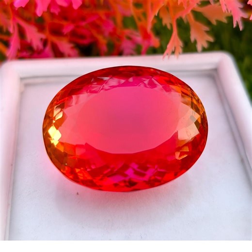 Oval Red Tourmaline Gemstone – 82.90 Carat, 31x20x16 MM - Etsy