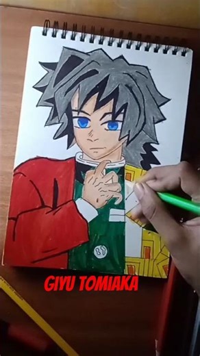 Giyu Tomioka Drawing 💯🔥#youtubeshorts#art#giyu#