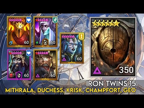 Iron Twins 15 (Void) Mithrala, Duchess, Krisk, Champfort, Geomancer | Raid Shadow Legends Guide