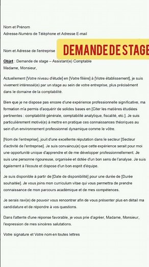 Demande de stage professionnel #conseilsemploi #careertips #job