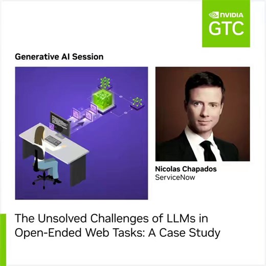 ServiceNow joins us at #GTC24 to investigate the challenges associated with developing #AI agents capable of performing open-ended tasks using zero-shot learning. Learn how to harness the capabilities of #LLMs for web navigation. https://nvda.ws/3Tcj5j6 | NVIDIA Asia Pacific | Facebook