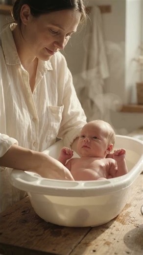 Newborn Bath Time 🛁 So Calm & Cozy
