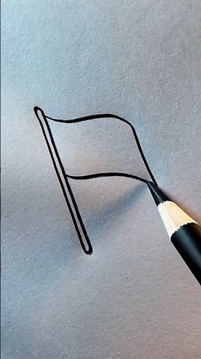 Beautiful Flag Drawing with Pencil ✏️ | Easy Flag Sketch for Beginners | Pencil Art Short Video