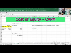 2. Cost of Equity - CAPM (Capital Asset Pricing Model)