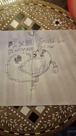PIXEL LATED PAC MAN vs smash bro pacman!#drawing#pacman#pixelpacman