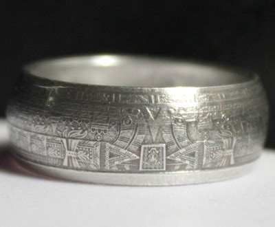Handmade Aztec Calendar Coin Ring Made From .999 1/2 oz Silver Coin Size 7 to 15 | eBay