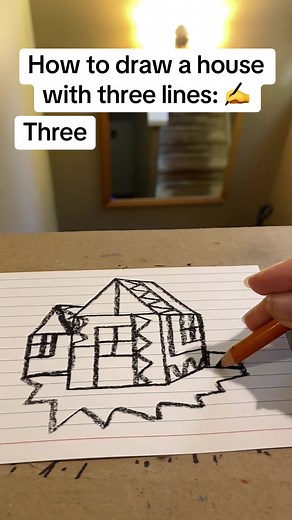How to Draw a House with Three Lines — Easy Modern House Step-by-Step