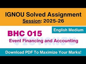 IGNOU BHC 015 Solved Assignment 2025-26 English Medium