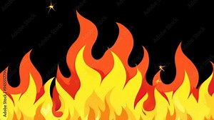 4K Cartoon Fire Elements Pack: 2D Fire Transitions with Luma Matte