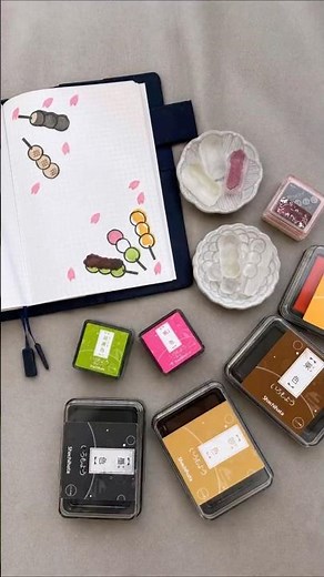 透明だからズレない！クリア消しゴムはんこで手帳にお団子を重ね捺し🍡 #shorts #消しゴムはんこ #手帳デコ