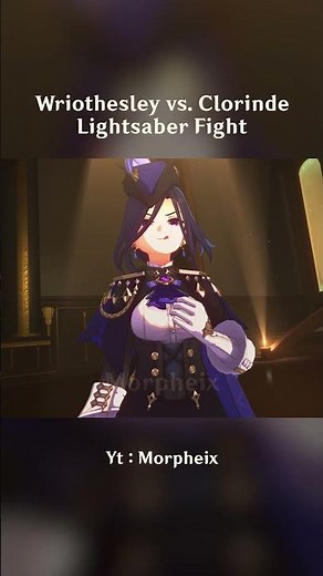 Wriothesley vs. Clorinde Lightsaber Fight #genshinimpact #wriothesley #clorinde