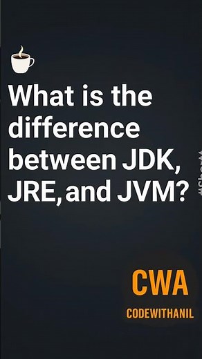 ☕ JDK vs JRE vs JVM — Explained in 20 Seconds | CodeWithAnil #Shorts