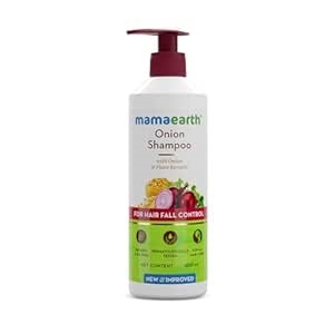 Mamaearth Onion Shampoo for Hair Growth & Loss Control | Moisturizing Gentle Scalp Cleanser with Plant Keratin | SLS & Paraben Free | 13.53 Fl Oz (400ml)