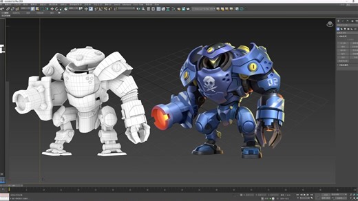 【3dmax案例教程】从拉box开始教你，制作“机器人”模型，模型布线技巧讲解