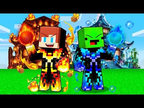 Fire JJ and Water Mikey Became Masters of Japanese Ninjutsu - Maizen (Minecraft)