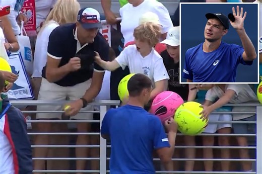 Grown man blasted for snatching Kamil Majchrzak’s hat from a little kid at the US Open — as ‘power of internet’ tracks down innocent fan