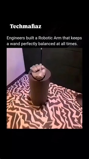 Technology Mafia on Instagram: "This robotic system showcases how advanced control engineering turns complex physics into smooth, almost magical motion. Its goal is simple but demanding: keep a wand perfectly balanced regardless of external forces or sudden movement. Using high-speed gyroscopes, accelerometers, and angle sensors, the system constantly monitors the wand's position hundreds of times per second. A microcontroller instantly processes this data through real-time control algorithms, c