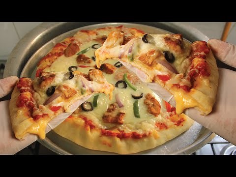Cheese Burst Pizza without Oven | Double Cheese Pizza | Cheese Burst Pizza by Hafsas Kitchen
