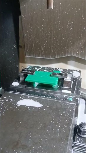 Green Delrin material cutting #vmc #tranding #cnc #shortvideo