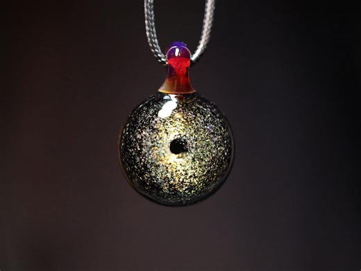 Gold Dragon's Eye Dichro Sparkle Borosilicate Glass Pendant. Comes With Necklace and Box. - Etsy