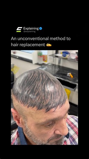 Explaining on Instagram: "You can actually tattoo the top of your head using a techniques such as micropigmentation. Instead of traditional tattoo art, tiny pigment dots are applied to the scalp to mimic the look of shaved hair follicles, creating the illusion of a fuller head of hair. 🧑‍🦲🖋️ It is commonly used by people experiencing hair loss, scars, or thinning hair, and unlike hair transplants, it is non-surgical and purely cosmetic. The pigments are layered carefully to match natural hair