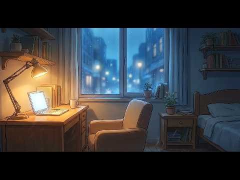 Cozy Anime Study Lo-Fi 🌙 | Rainy Night Desk | Focus & Relax