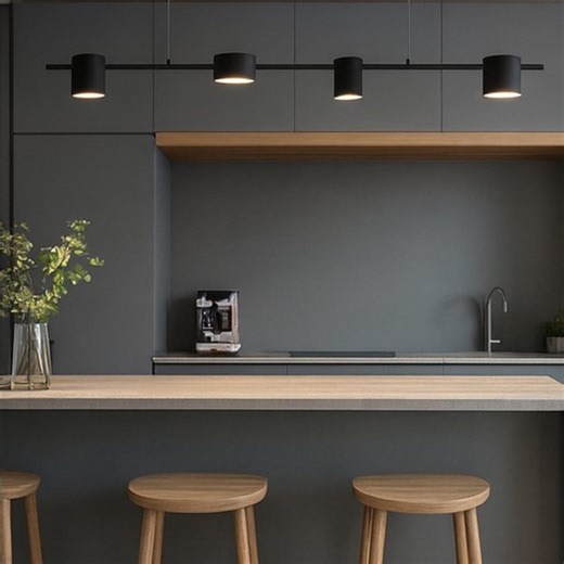 Modern Aluminum Pendant Light With Remote Control – Dimmable Hanging Lamp in Black or Gold - Etsy Canada