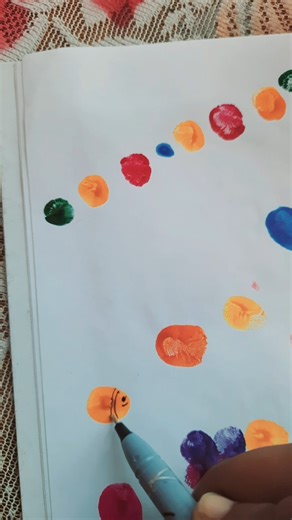 Cute painting with finger 😱|#youtubeshort #fingerprint