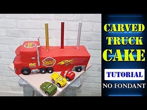 CARVED TRUCK CAKE TUTORIAL | No Fondant | Easy Cake Recipe