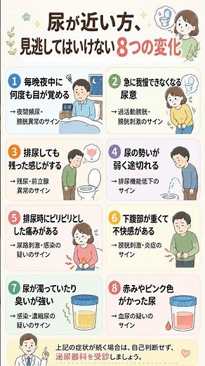【頻尿ケア】尿が近い方、見逃してはいけない8つの変化 💧