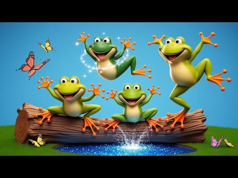"Jump Into Fun! 🎵 Five Little Frogs Song for Kids | Sing-Along Adventure!"